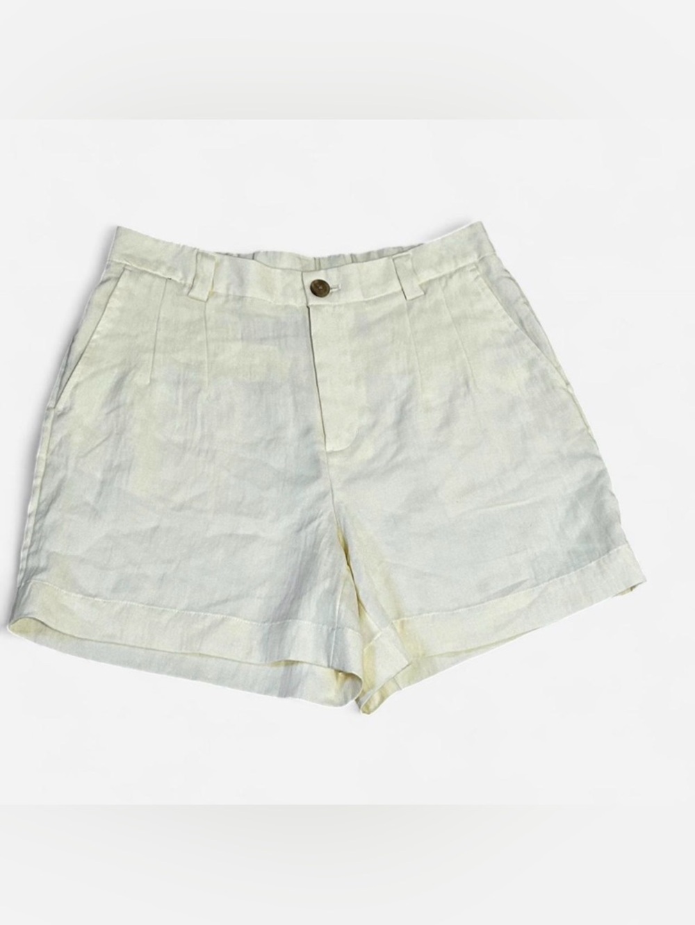 NWT A New Day Cream Yellow Linen-blend Shorts